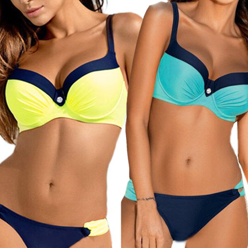 (gnm) Traje De Baño Tipo Bikini Tipo Tanga Con Sujetador Aco
