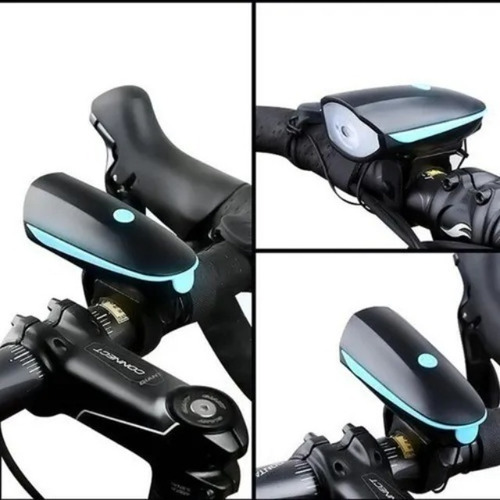 Imagen 4 de 10 de Linterna Luz Led Bicicleta Recargable Inalambrica + Bocina