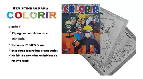 Livro de Colorir Infantil Naruto 50 Desenhos - No Magalu