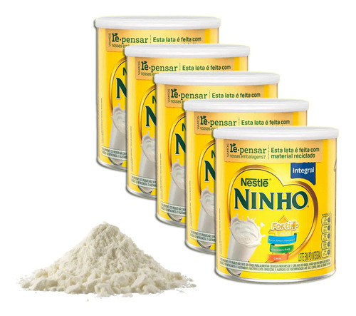 Leite Ninho Instantâneo Integral Em Lata Kit 5