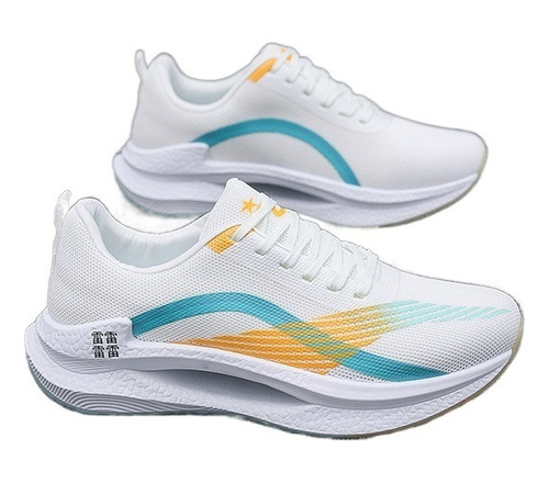 Tenis Air N019 Knit Para Correr Mujer Originales Blancos