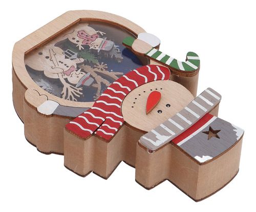 Adorno Navideño Luminoso De Madera Con Emisión Led