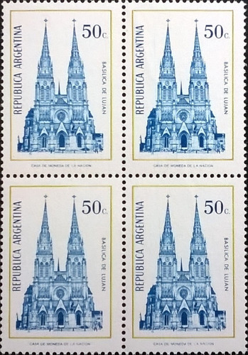 Argentina, Cuadro Gj 1628 Basílica 50c Azul 75 Mint L11476