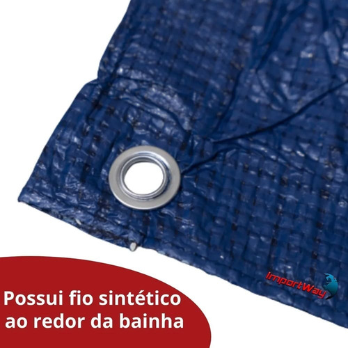 Imagem 6 de 10 de Lona Plastica Encerado 5x3 Azul Multiuso Impermeavel