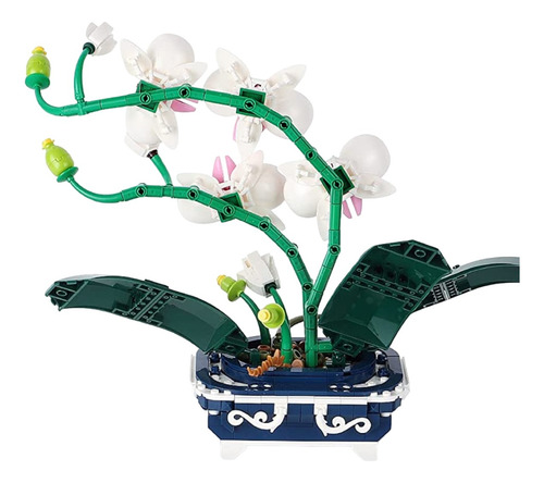 Set Bloque De Construcción Sembo Flores Orquídea Blanca