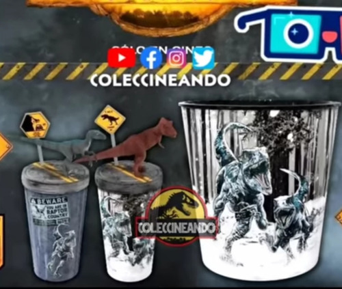 Juego De 2 Tapas De Vasos Jurassic World Dominion, Cinepolis