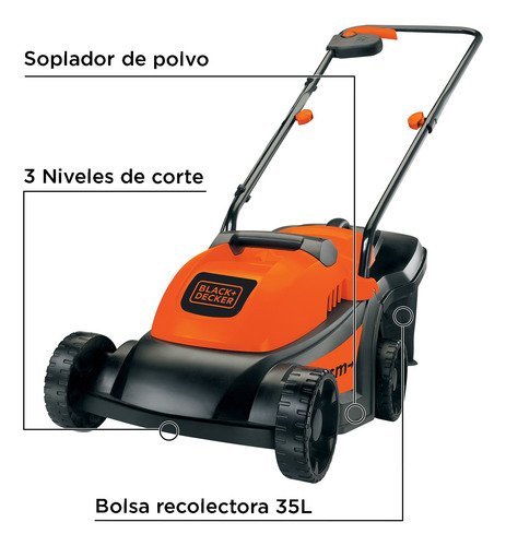 Imagen 2 de 11 de Podadora De Césped 12'' 1000w Black+decker Gr3000-b3