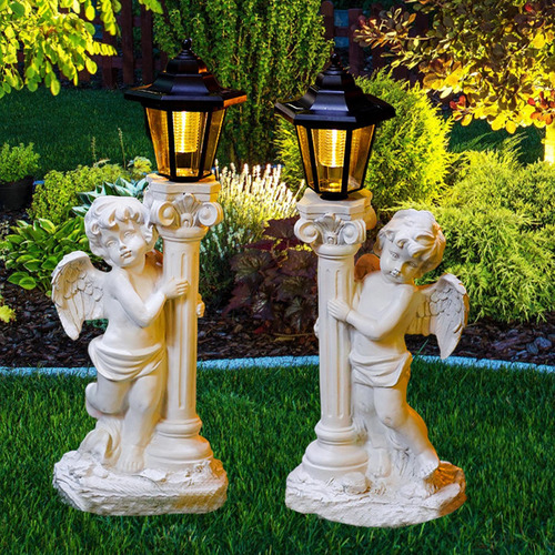 Luz Solar De Estatua De Jardín Al Aire 20x12x50cm Derecha