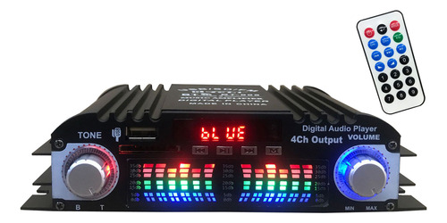 Amplificador Audio Coche Bt5.0.canales Estéreo 12v Fm Usb/
