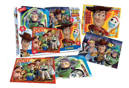 4 Puzzles Rompecabezas Toy Story 4 De 48 Y 56 Piezas Disney