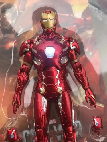 Lâmpada Led Marvel Ironman Mk46, 17 Cm, Bonecos De Ação 1