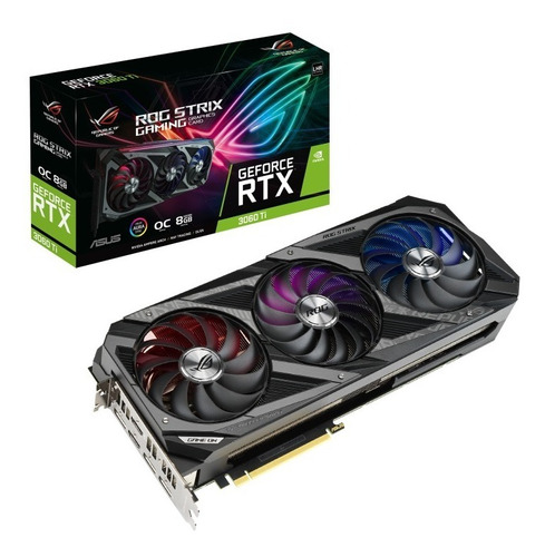 Placa De Video Nvidia Asus Rog Strix Rtx 3060 Ti O8g V2 Oc