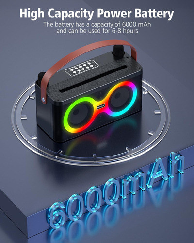 Máquina De Karaoke, Altavoz Bluetooth Portátil Con 2 Micrófo