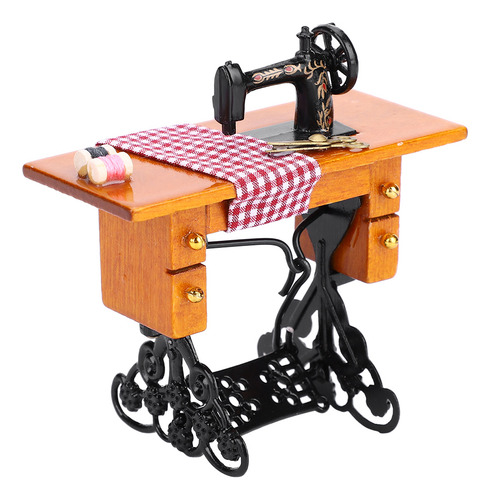 Máquina De Coser De Madera En Miniatura 1:12 De Dollhouse Fu