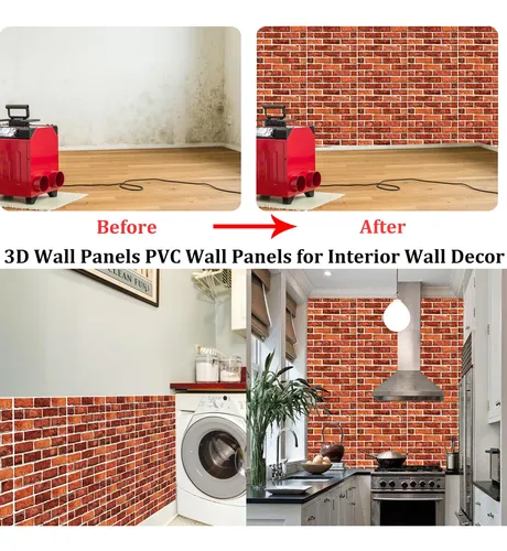 Paneles De Pared 3d Autoadhesivos Impermeables 10 Piezas P