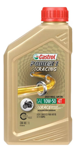 Aceite Castrol Power 1 Racing 4t 10w 50 Moto Sintetico 1 L