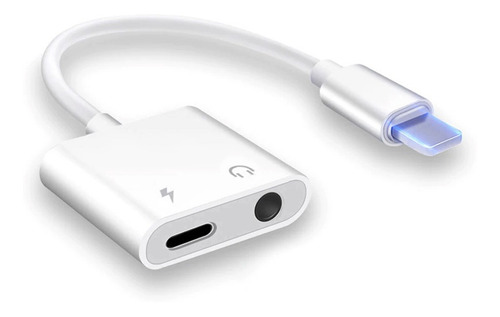 Imagen 1 de 9 de Splitter Lightning Carga Jack Miniplug 3.5mm iPhone iPad