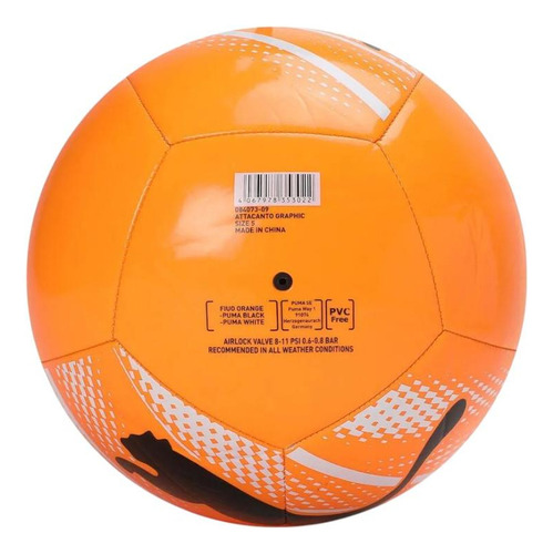 Balón Fútbol N°5 12 Paneles Puma Attacanto Naranjo