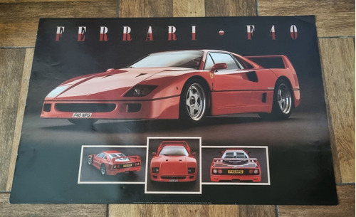 Poster Auto Ferrari Rojo 89 Cm Por 60 Cm. M