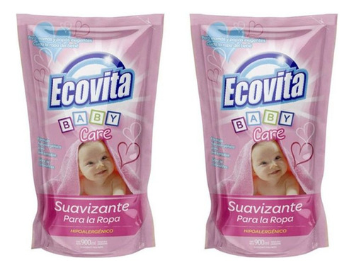 Suavizante Ecovita Baby Care En Doypack 900 Ml Pack X2u