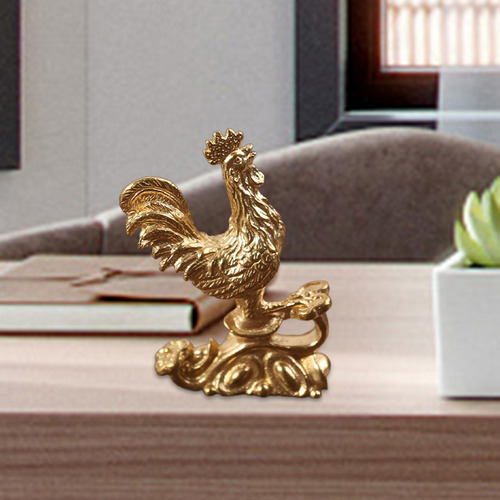 3 Estatuilla De Pollo, Escultura De Gallo, Adorno De Oro