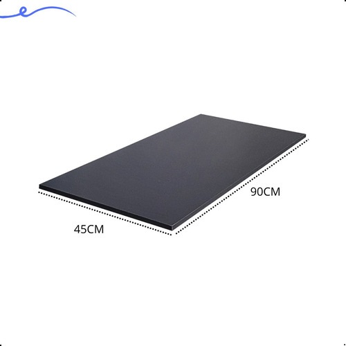 1 Prateleira Mdf Preto 90x45 Tabua S/ Suporte Tampo Tampao