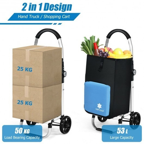 Carrito De Compras Plegable Con Bolsa Extraíble-azul