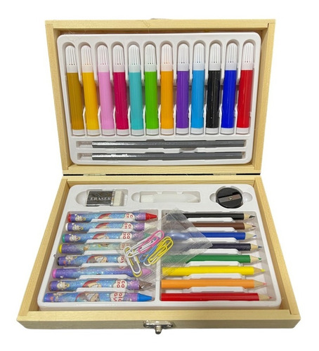 Caja Artistica Nuwa 34 Articulos Marcadores Crayones Lapices