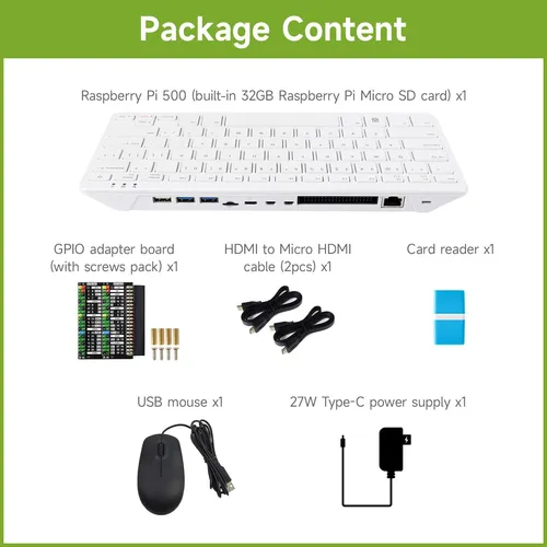 Kit Raspberry Pi 500 Waveshare Con 32gb Y Dual 4k