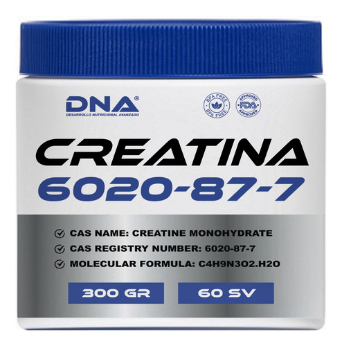 Creatina D N A® 6020-87-7 Monohidratada Micronizada 300gr