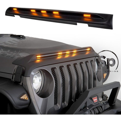 Deflector Frontal Luz Led Jeep Wrangler Jl 2019+ Antimosco