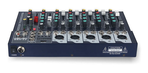 Imagen 2 de 2 de Consola Mezclador 7 Canales Audio Dj Sonido Profesional F7