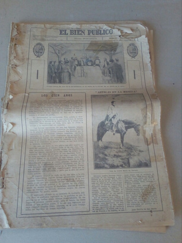 Antiguo Diario El Bien Publico Agosto Año 1930 Conmemorativo