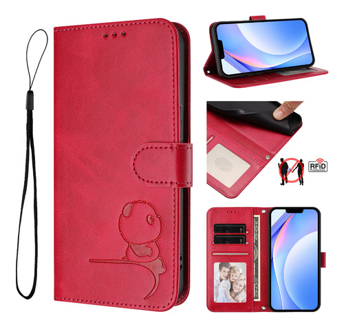 Funda Tipo Cartera Con Temática De Panda Para Cubot Note 40/p50/a10/a20/a30/max 5, Cierre Magnético, 3 Ranuras Para Tarjetas, A Prueba De Golpes