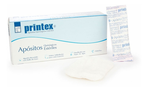 Imagen 3 de 5 de Aposito Gasa Quirurgico Esteril 10x20 Printex 5 Unidades