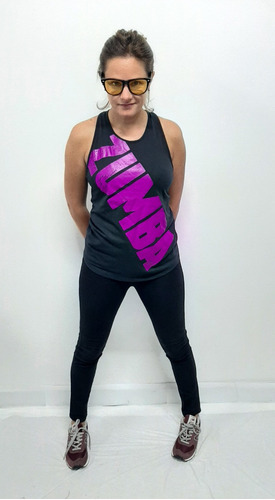 Remera Musculosa We Ar Algodon Negro Estampa Zumba 