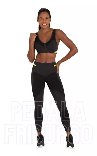 Conjunto Lupo Calça Legging Top Feminino Fitness Academia Leguin Sem  Costura Legues Sport Original - Preto