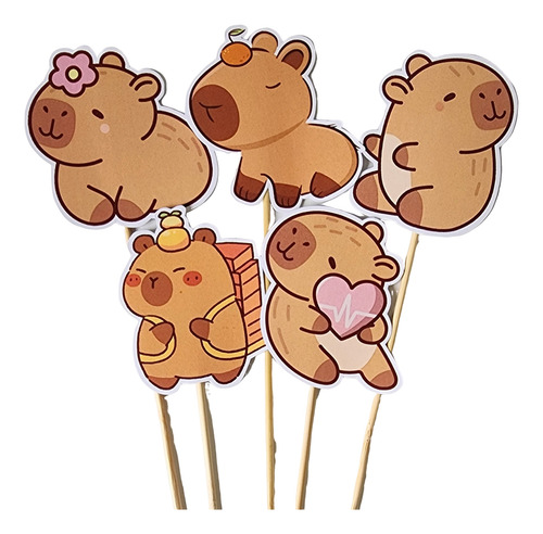 Capibara Adorno Para Torta Cake Topper Varios Capibara
