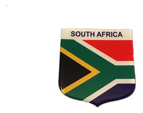 Adesivo Resinado Em Escudo Da Bandeira Da África Do Sul