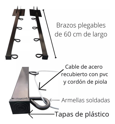 Tendedero De Herrería Abatible De Pared 4 Líneas De Tendido