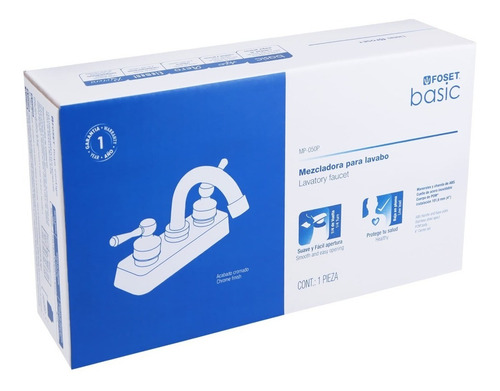 Mezcladora Plástica 4 Cuello Curvo Para Lavabo Foset