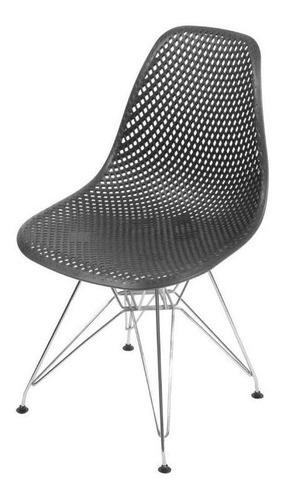 Cadeira Colmeia Base Cromada Jantar Or Design 1119 Cor Da Estrutura Da Cadeira Preto