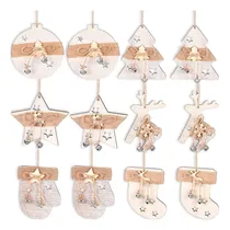 Comprar 12 Pcs Adornos De Madera Rústicos De Navidad Adornos De Made