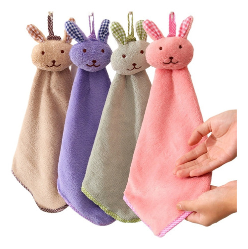 Toalla De Mano Q Para Bebés, Diseño De Conejo, Felpa, Para C