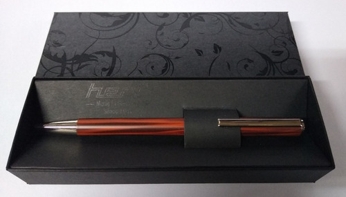 Bolígrafo Con Sello Heri Classic Made In Germany Tinta Azul Exterior Marrón (3108)