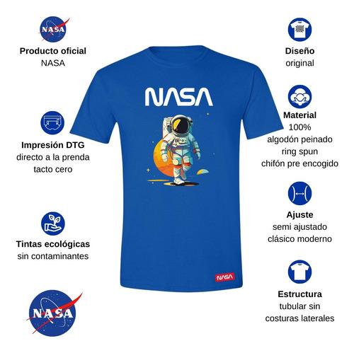 Playera Hombre Nasa Astronauta 624