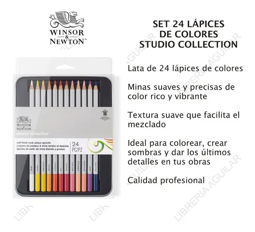 Kit 24 Lapiz Color Winsor And Newton Studio Collection Block