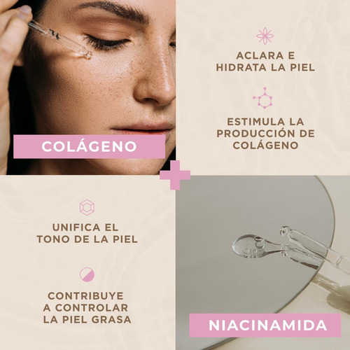 Imagen 3 de 6 de Serum Facial 50ml 10% Niacinamida Y Colageno Hidrolizado Tipo De Piel Todo Tipo De Piel
