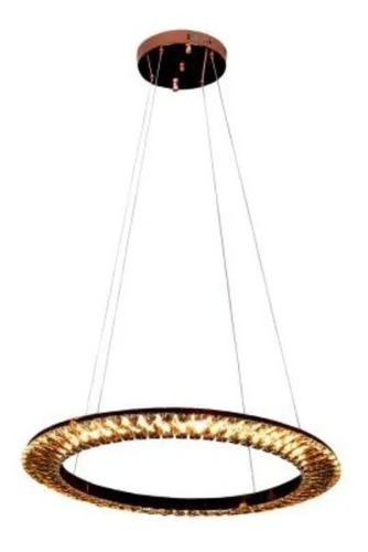 Lustre Pendente Led Orbit 62cm 30w Rose Dourado Bella Id009e Cor Cromado 110V/220V