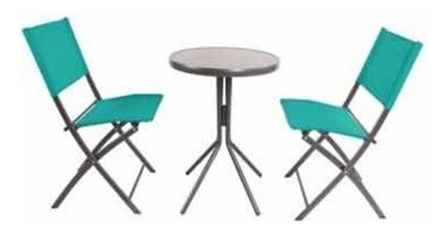 Set De Mesa + 2 Silla De Jardin Exterior Balcón Juego